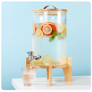 带龙头凉水壶高硼硅玻璃耐高温大容量饮料果汁桶柠檬水酒桶酵素桶