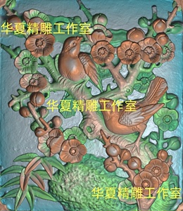 扫描图精雕图凤凰梅兰竹菊花孔雀古建四季花牡丹孔雀 花鸟H86HL