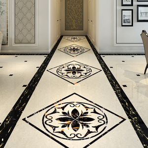 原色瓷砖拼花贴过道地贴装饰走廊防水耐磨地板贴透明自粘花纹贴纸