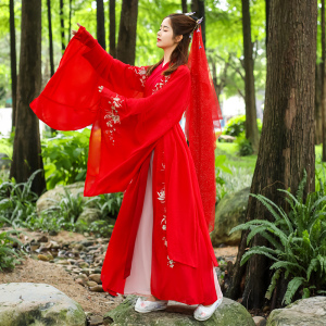 汉服花嫁求凰男女大红交领齐腰襦裙重工刺绣古装大袖