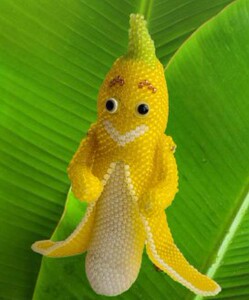 diy手工米珠串珠电子版图纸教程香蕉bj147英文编织图