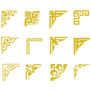 花格对角花边玻璃门贴纸复古中国风创意橱窗布置装饰墙贴画0人付款19