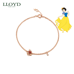 【lloyd x 迪士尼】官方正品公主联名手链女 10k金白雪公主手链女