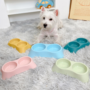 狗狗碗食盆猫咪水碗饭碗防打翻宠物用品双碗喝水一体饭盆幼猫小狗