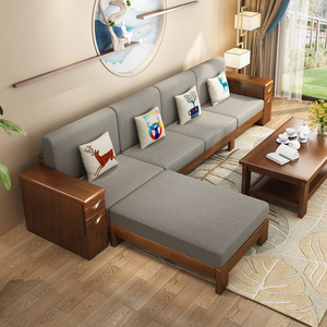 木沙发抽屉小户型储物