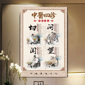 望闻问切中医四诊养生海报中医馆养生馆装饰宣传画养生宣传挂图