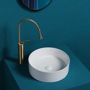 北欧台上盆陶瓷洗手盆卫生间家用圆形洗脸盆阳台洗漱艺术面盆盘池