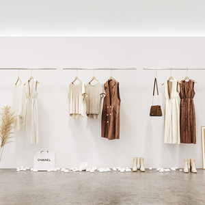 服装展示架高档悬挂不锈钢挂衣架银色陈列吊架支持定制