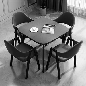 经济型现代饭桌家用小户型餐桌椅北欧接待桌椅组合简约洽谈桌方桌