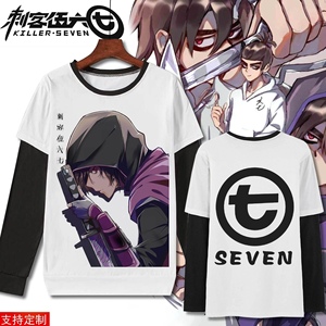 暗影刺客伍六七长袖衣服567刺客装男新款五六七柒睡衣假两件t恤