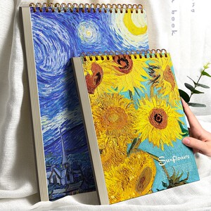 8k星空星夜向日葵素描本美术专用绘画a4画本八开四彩铅画册素描纸