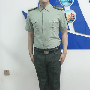 现货松枝橄榄绿春秋夏季常服长袖短袖内衬金属扣子工装衬衣夏裤