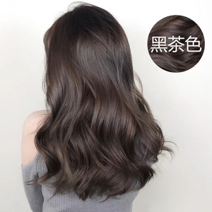 黑茶色染发剂女2022流行色显白新款亚麻灰棕植物不褪色纯奶茶染膏