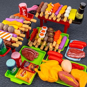 仿真烧烤串模型假食物儿童玩具羊肉油炸鸡翅肉丸烤串bbq食玩道具
