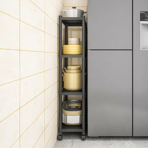 厨房置物架带轮夹缝收纳落地多层超窄冰箱缝隙侧边小型储物柜架子