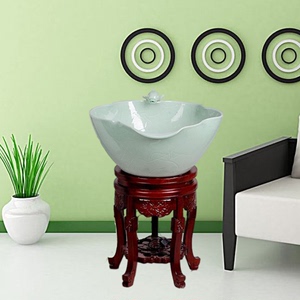 景德镇陶瓷鱼缸异形碗鱼缸客厅创意金鱼缸循环过滤增氧家用办公室