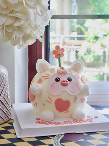 可爱立体小猪生日蛋糕水果动物奶油北京上海广州天津深圳全国同城