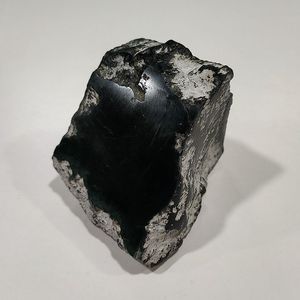 400克和田玉塔青玉山料原石切块 黑羊脂黑青玉豆腐块小牌子料作料