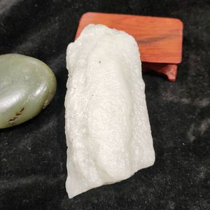 440克和田玉白玉山流水原石好肉且末料近羊脂白戈壁料收藏级 结缘