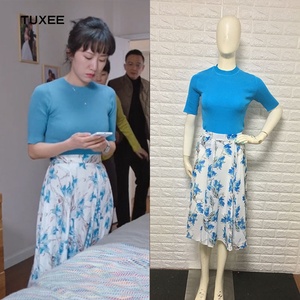 正品tuxee李念都挺好朱丽同款衣服连衣裙2020款春夏针织衫毛衣印