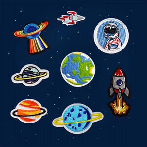 宇宙星球布贴时尚补丁贴刺绣小号diy衣服补洞贴手账包包装饰贴花