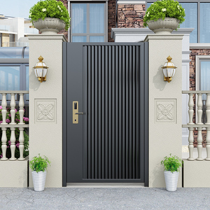现代铁艺百叶大门庭院门不锈钢户外铁门别墅入户农村小院单双开门