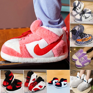 aj棉拖鞋冬季大棉鞋恶搞整蛊抖音网红情侣男女室内外家居保暖鞋