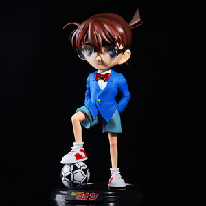 名侦探柯南手办lk工藤新一四分之一gk踢球模型摆件礼物玩具雕像
