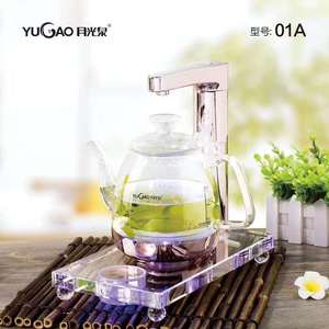 月光泉经典电茶炉自动上水茶具黑水晶底座养生玻璃水壶YGQ-T2-01A