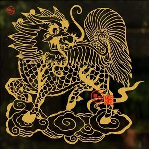 麒麟画贴门