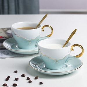 陶瓷咖啡杯高档欧式咖啡杯碟套装家用送礼简约下午茶花茶茶杯带勺
