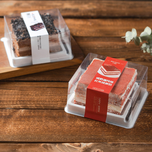 咸奶油红丝绒黑森林蛋糕包装盒防雾透明正方形乳酸菌蛋糕切块盒子