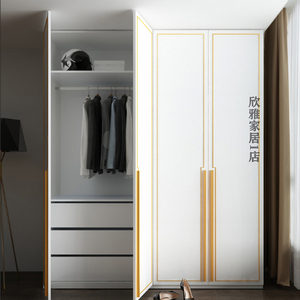 实木衣柜家用卧室衣柜组合2门4门6门储物抽屉柜子现代衣橱6人付款