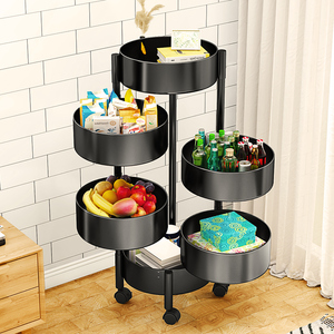 旋转厨房置物架适宜家用专用落地多层果蔬菜篮子多功能卧室收纳架