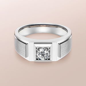 官网六福典雅 my heart系列宿命男戒钻戒男士钻石戒指婚戒白18k金