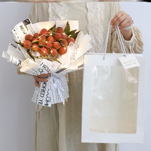情人节生日礼物荔枝花束手工diy材料包自制全套一束花包装纸套装