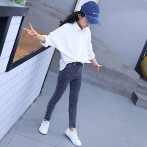 女童裤子2019新款春装小女孩弹力裤中大童紧身小脚牛仔裤洋气儿童