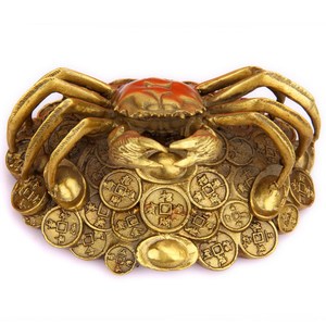 纯铜招财金钱螃蟹摆件横财大将军八方来财客厅家居办公室工艺礼品