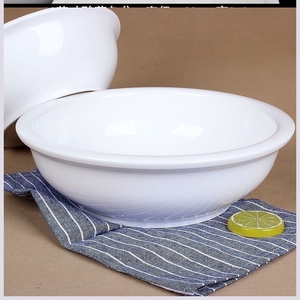 汤盆陶瓷纯白色水煮鱼盆大号圆形饭店餐具酒店加厚大汤碗汤古鱼盆