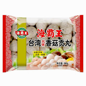 潮汕海霸王火锅食材香菇贡丸380g包台湾风味猪肉小吃速食糜肉丸子