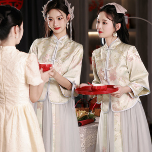中式伴娘服中国风仙气姐妹团旗袍夏季高级感小个子显瘦旗袍伴娘裙