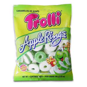 买6包邮德国trolli口力软糖酸圈橡皮糖苹果果味酸沙糖果网红同款