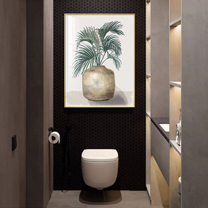 卫生间干区挂画厕所门口墙面创意装饰画酒店浴室防水瓷砖植物壁画