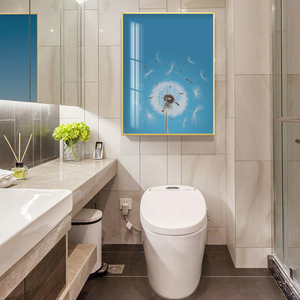 卫生间挂画免打孔防水洗手间浴室遮丑装饰画厕所马桶背景墙面壁画