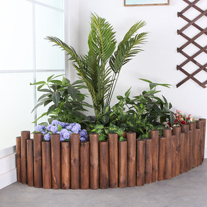 防腐木幼儿园植物角木桩花台围栏花园庭院装饰花草阳台室内小栅栏