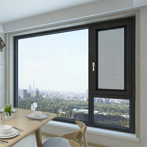 新豪轩科隆120框扇平齐断桥铝外开窗纱一体系统窗封阳台隔音玻璃