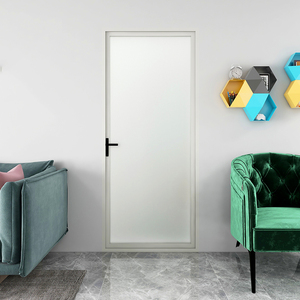 新豪轩门窗45窄边平开门铝合金室内隔断隔音玻璃门卫生间门汉玉白