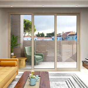 新豪轩门窗铂钰80推拉门三轨三扇铝合金钢化玻璃移门书房推拉门