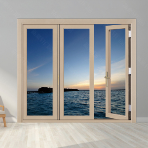 新豪轩门窗 隔音简约大折叠门系列 铝合金双层玻璃门别墅阳台移门