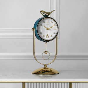 现代简约小鸟摇摆座钟客厅创意坐钟摆台式轻奢风钟表摆件桌面时钟